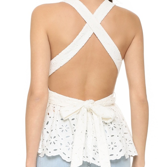 Zimmermann Roza Broderie Anglaise Peplum Bib Top - Picture 8 of 10